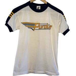 Vtg 1970's Downerwear 50/50 Perdue University Jersey T-Shirt